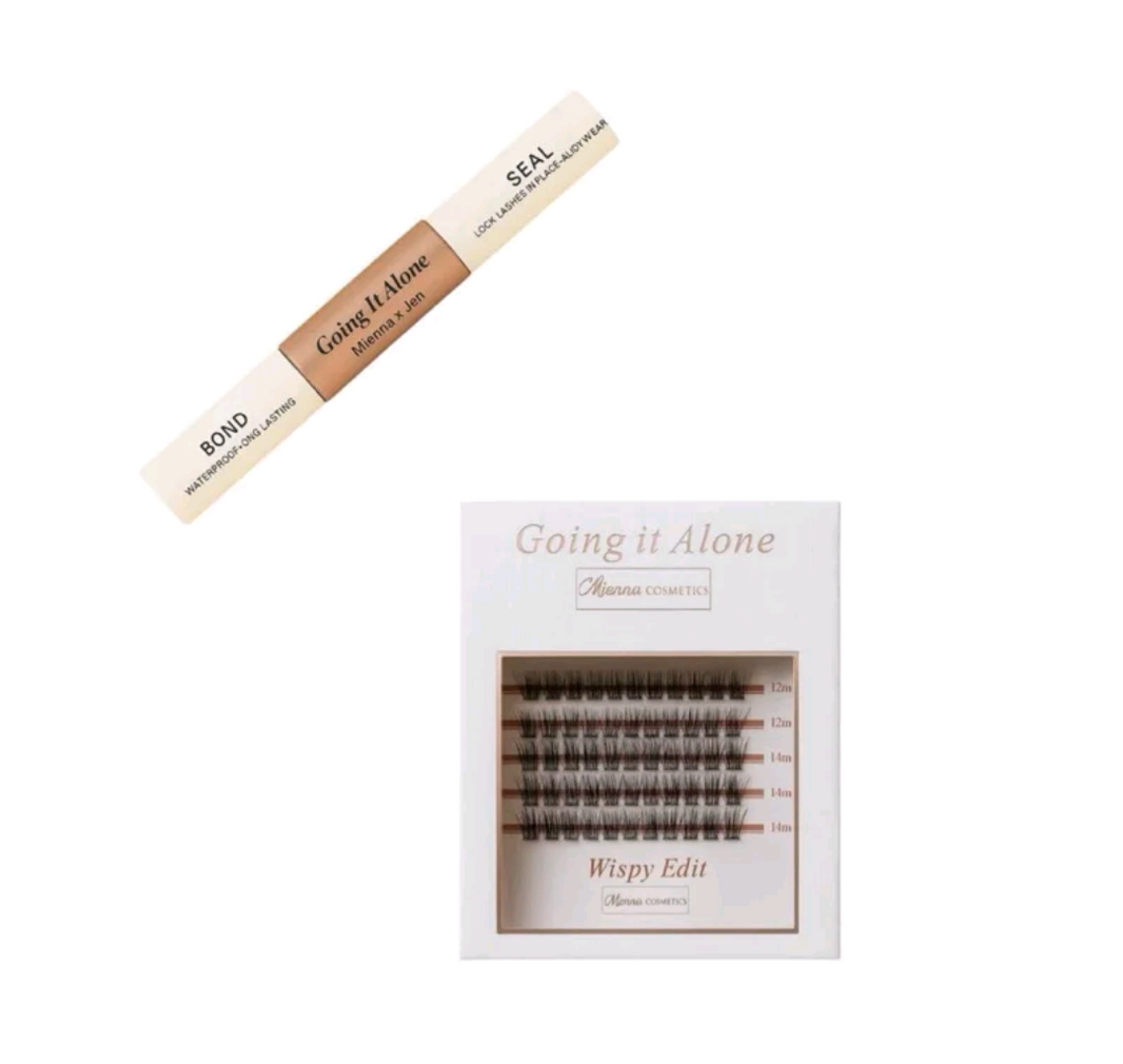 Mienna Cosmetics Jen’s Going it Alone Cluster Refill Bundle 96 Clusters Reusable Up To 7 Days & Bond & Seal - Pick Your Own Eyelashes Faux Pack