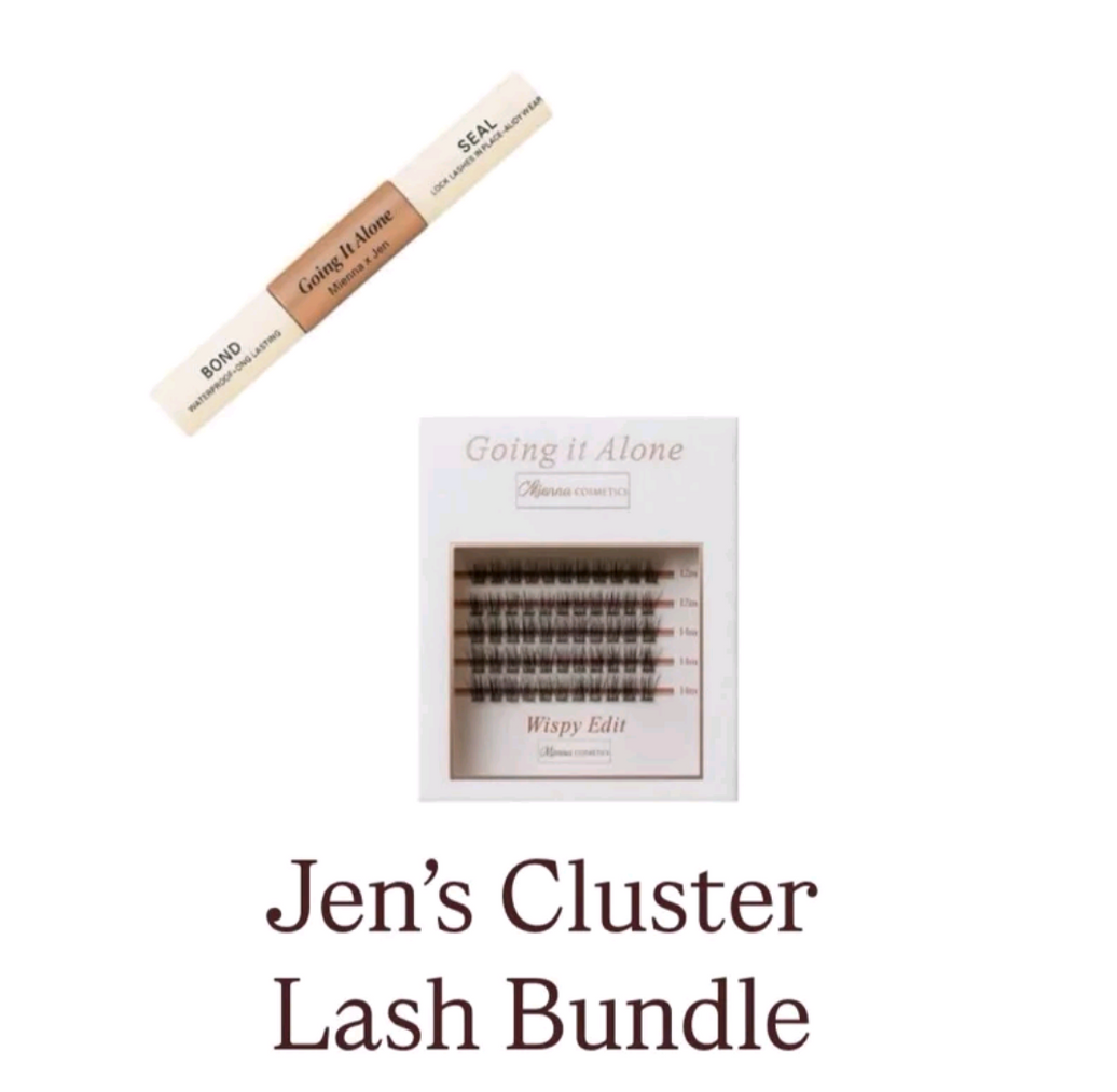 Mienna Cosmetics Jen’s Going it Alone Cluster Refill Bundle 96 Clusters Reusable Up To 7 Days & Bond & Seal - Pick Your Own Eyelashes Faux Pack