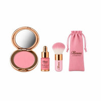 Mienna Blush Me Up Duo - Bundle Makeup Cosmetic Powder & Liquid Blush, With Brush And Bag - Mienna cosmetics Ltd