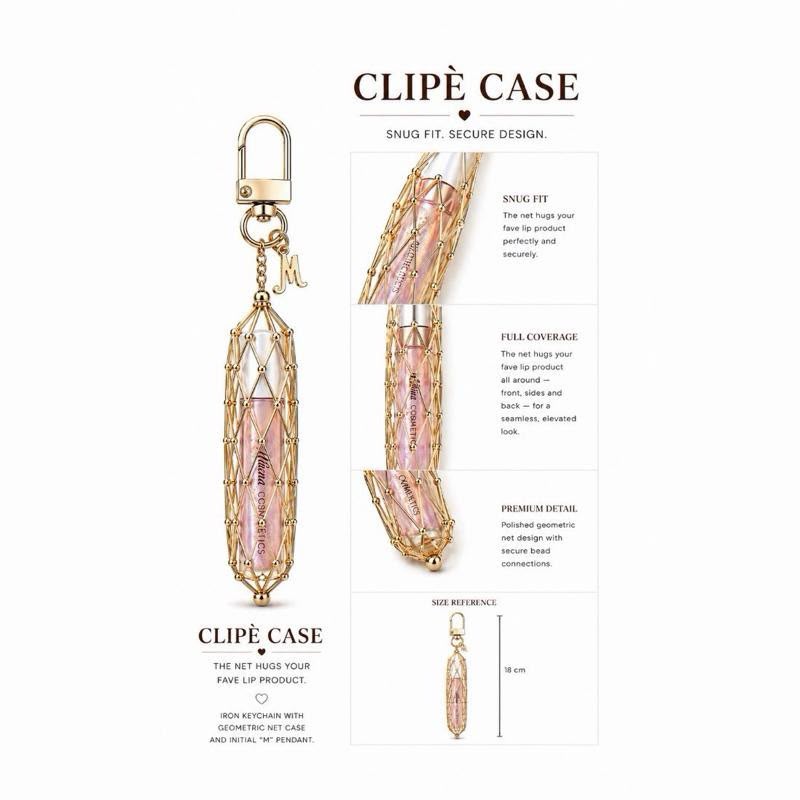 Mienna Clipè Case Keychains Lip Product With M Charm Protector Cover for Lip Products - Mienna cosmetics Ltd