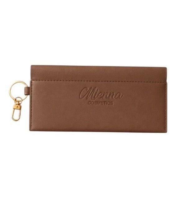 Mienna Icon Pouch - Smooth Faux Leather Storage for Makeup & Skincare - Chic & Functional Everyday Essential with Gold Clasp Detail - Mienna cosmetics Ltd