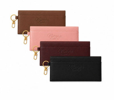 Mienna Icon Pouch - Smooth Faux Leather Storage for Makeup & Skincare - Chic & Functional Everyday Essential with Gold Clasp Detail - Mienna cosmetics Ltd