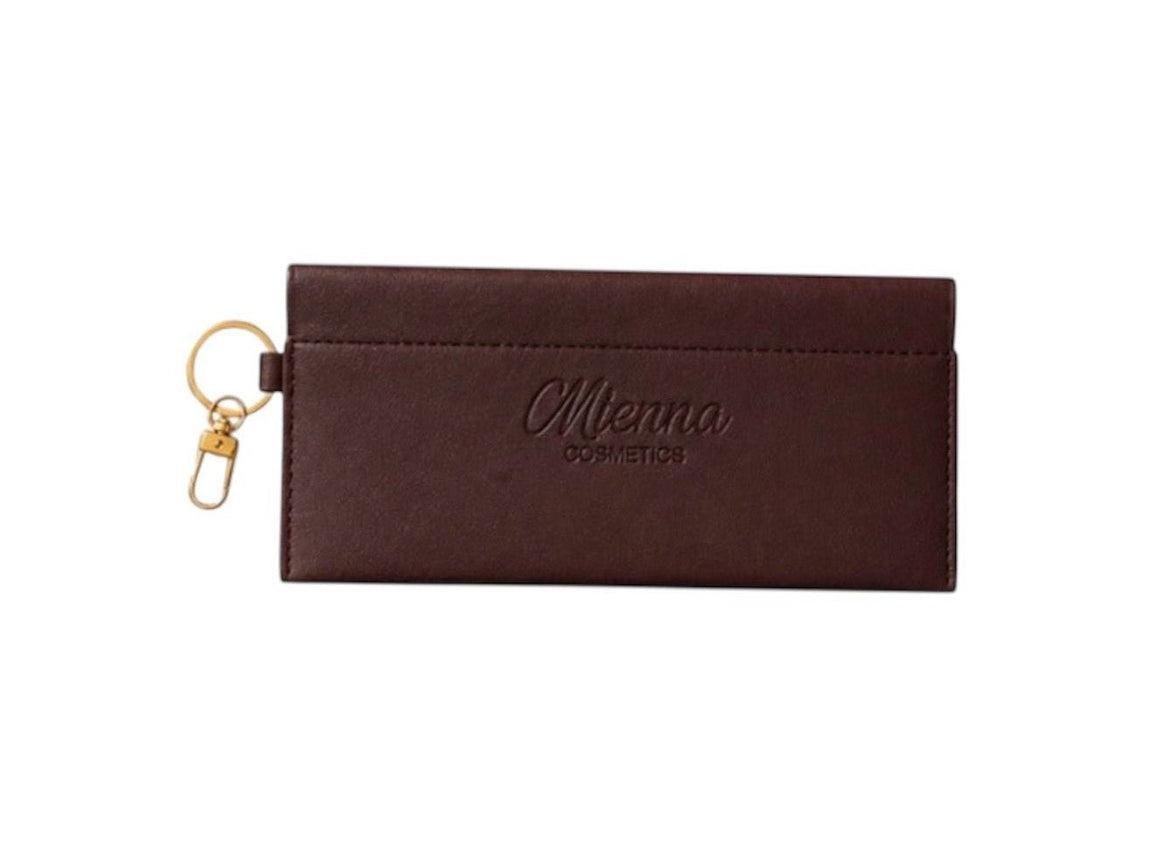 Mienna Icon Pouch - Smooth Faux Leather Storage for Makeup & Skincare - Chic & Functional Everyday Essential with Gold Clasp Detail - Mienna cosmetics Ltd