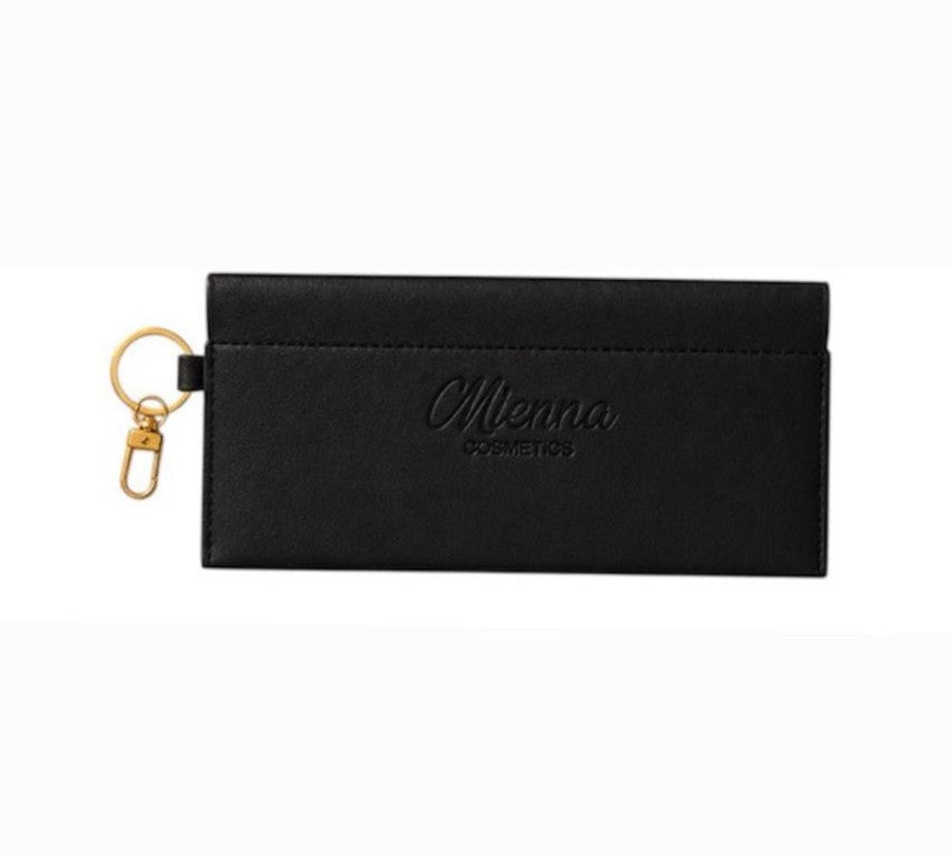 Mienna Icon Pouch - Smooth Faux Leather Storage for Makeup & Skincare - Chic & Functional Everyday Essential with Gold Clasp Detail - Mienna cosmetics Ltd